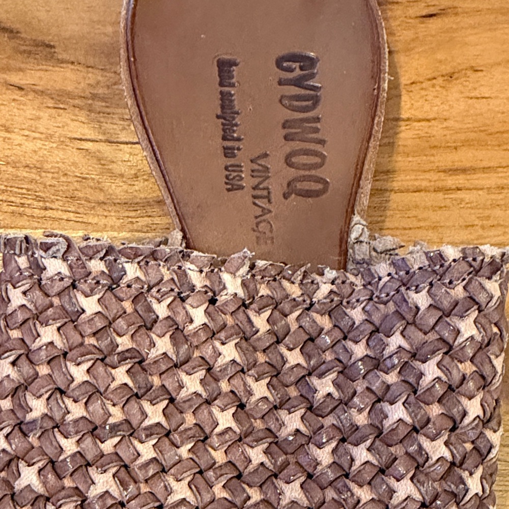 CYDWOQ Woven Pointed-Toe Mules in Brown - Picture 5 of 9